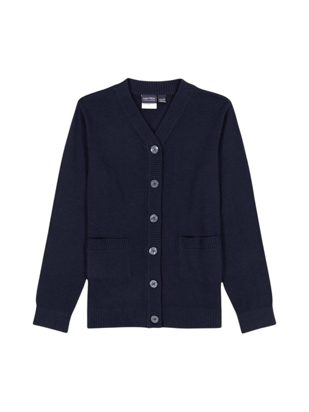 NWT Nautica Big Girls Solid Button Front Cardigan NUFIF00S-414 Navy Blue XL (16) - Picture 1 of 7